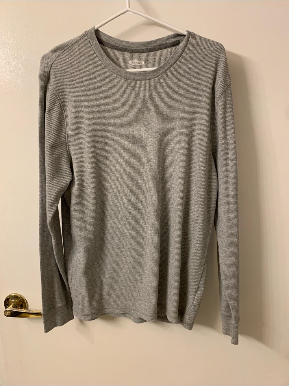 Gray Men's Thermal Crewneck Shirt. Old Navy